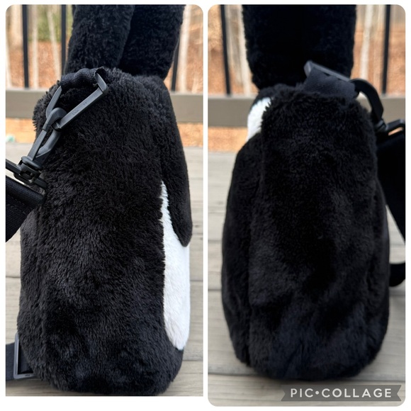 Nike Sportswear Faux Fur 10L tote bag in black - Picture 7 of 16
